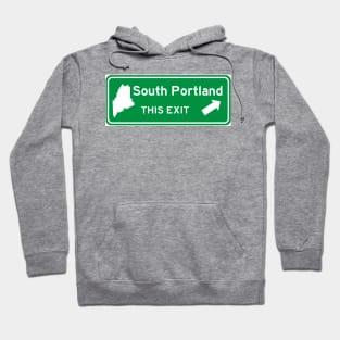 South Portland, Maine Highway Exit Sign Hoodie